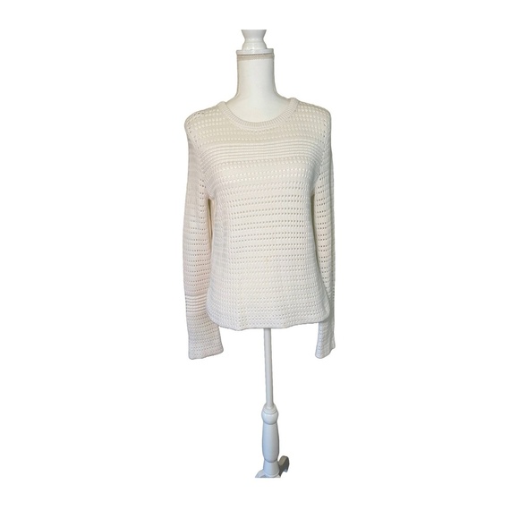 Tory Burch White Cotton Open Knit Sweater  Size Small - Picture 1 of 6
